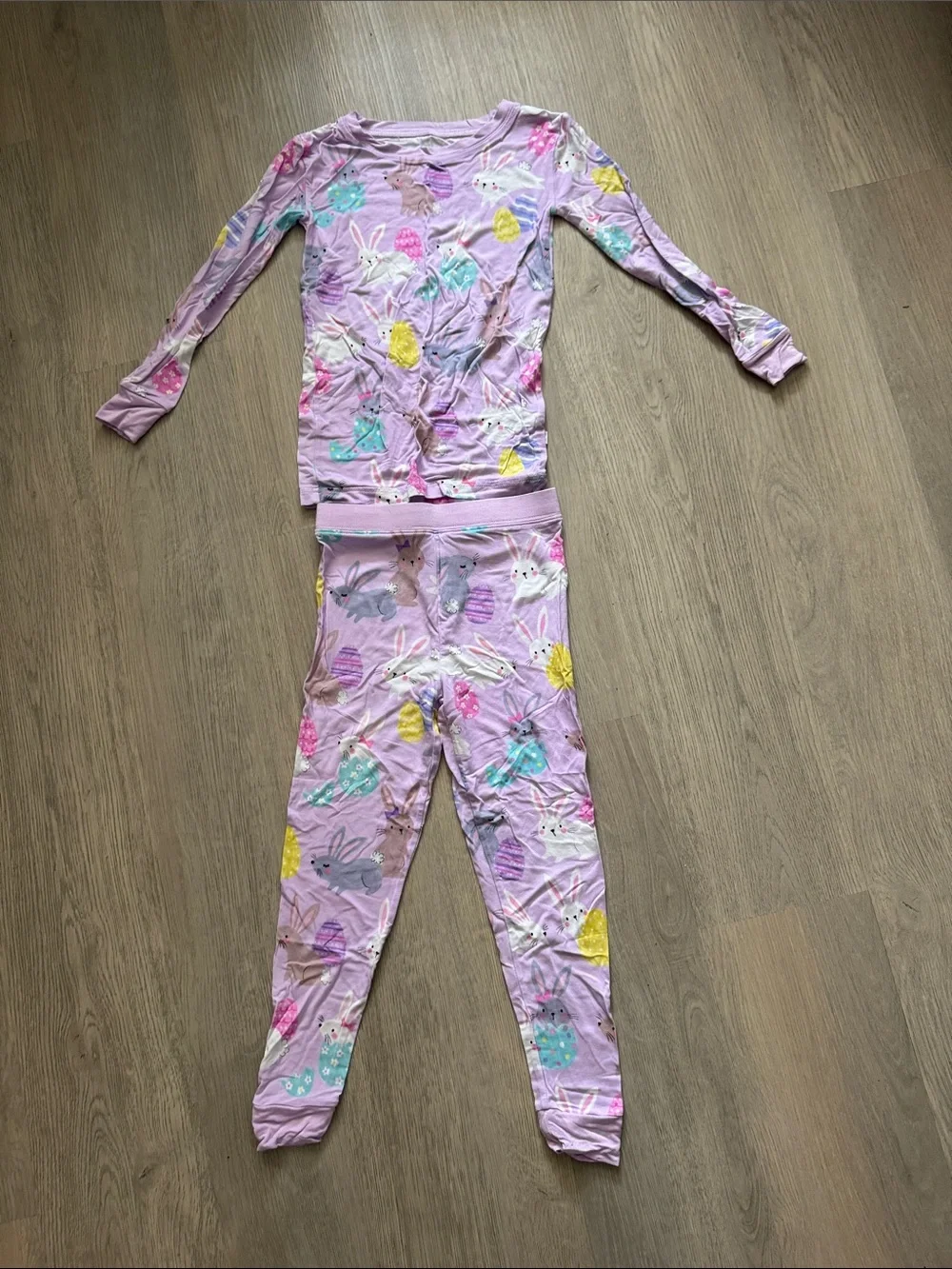 Little Sleepies- 4T Bunny Print Lavender Pajama Set. Gently Used Condition.